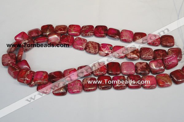 CDI623 15.5 inches 16*16mm square dyed imperial jasper beads