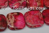 CDI625 15.5 inches 20*20mm square dyed imperial jasper beads