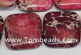 CDI626 15.5 inches 25*25mm square dyed imperial jasper beads