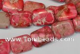 CDI631 15.5 inches 12*16mm rectangle dyed imperial jasper beads
