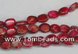 CDI641 15.5 inches 6*8mm oval dyed imperial jasper beads