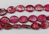 CDI642 15.5 inches 8*10mm oval dyed imperial jasper beads