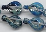 CDI66 16 inches 20*30mm petal shaped dyed imperial jasper beads