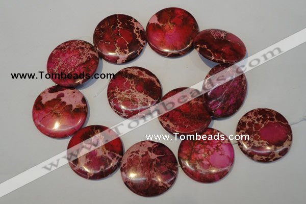 CDI660 15.5 inches 35mm flat round dyed imperial jasper beads