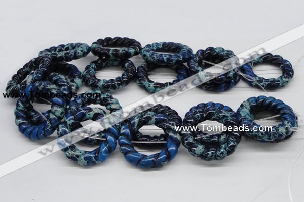 CDI67 16 inches 40mm donut shaped dyed imperial jasper beads