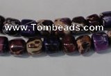 CDI705 15.5 inches 6*8mm nuggets dyed imperial jasper beads