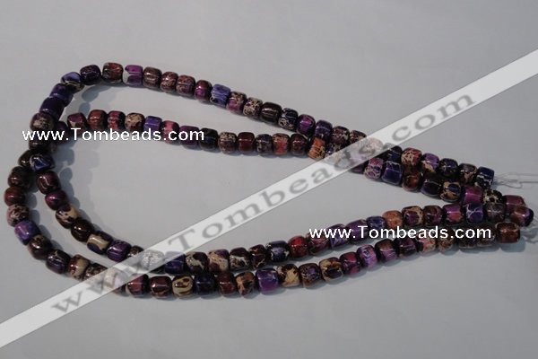 CDI705 15.5 inches 6*8mm nuggets dyed imperial jasper beads