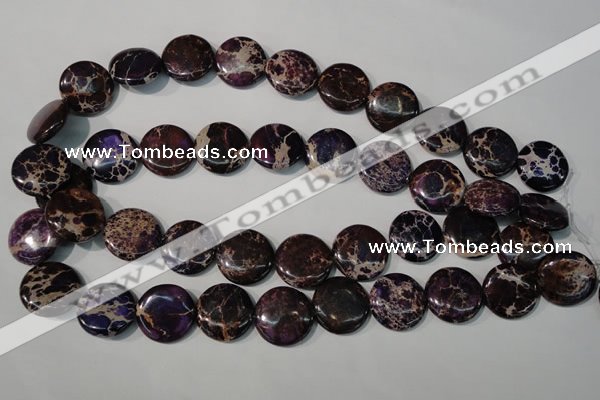 CDI707 15.5 inches 20mm flat round dyed imperial jasper beads