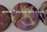 CDI708 15.5 inches 35mm flat round dyed imperial jasper beads