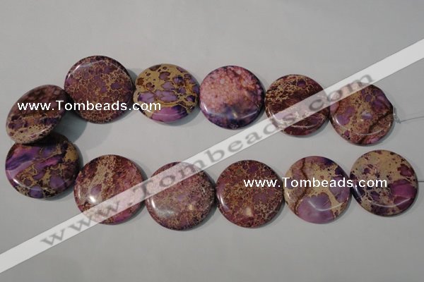 CDI708 15.5 inches 35mm flat round dyed imperial jasper beads