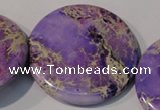 CDI709 15.5 inches 55mm flat round dyed imperial jasper beads