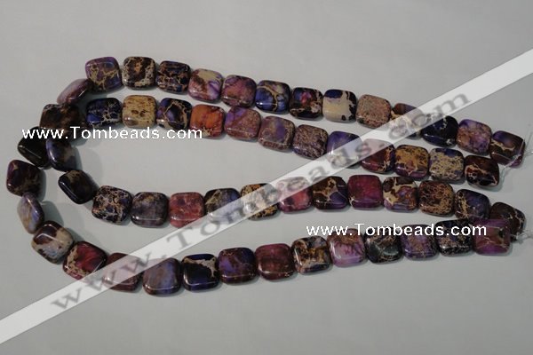 CDI716 15.5 inches 14*14mm square dyed imperial jasper beads