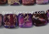 CDI717 15.5 inches 16*16mm square dyed imperial jasper beads