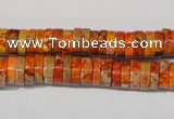 CDI734 15.5 inches 3*8mm heishi dyed imperial jasper beads