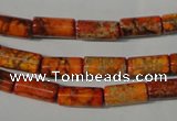 CDI736 15.5 inches 6*12mm tube dyed imperial jasper beads