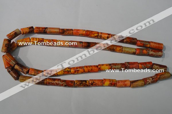 CDI738 15.5 inches 8*16mm tube dyed imperial jasper beads