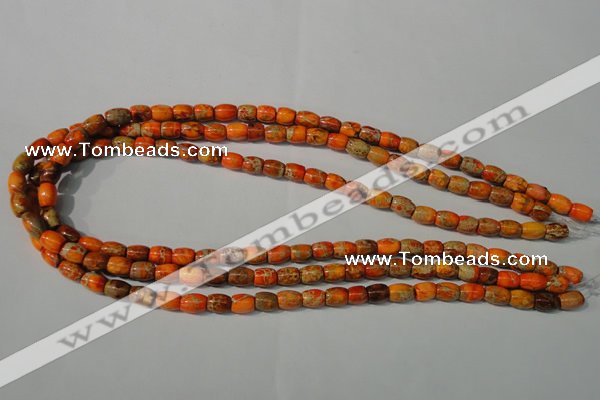 CDI740 15.5 inches 5*8mm drum dyed imperial jasper beads