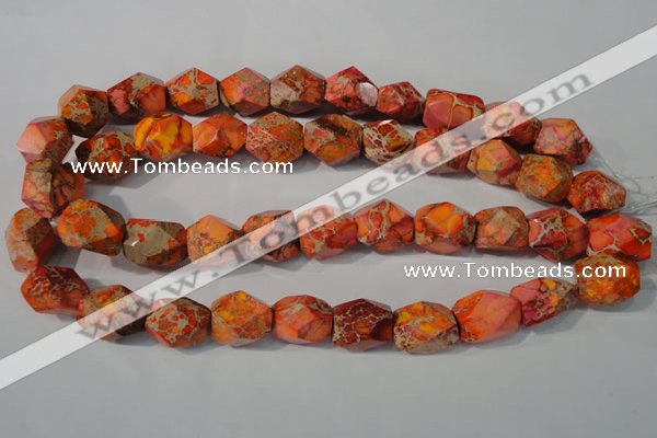 CDI747 15.5 inches 13*18mm faceted nuggets dyed imperial jasper beads