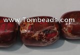 CDI771 15.5 inches 18*25mm nuggets dyed imperial jasper beads