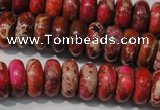 CDI775 15.5 inches 6*14mm rondelle dyed imperial jasper beads