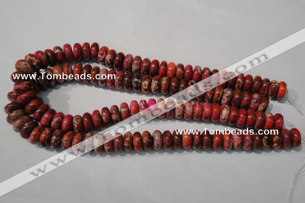 CDI775 15.5 inches 6*14mm rondelle dyed imperial jasper beads
