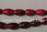 CDI777 15.5 inches 8*13mm rice dyed imperial jasper beads