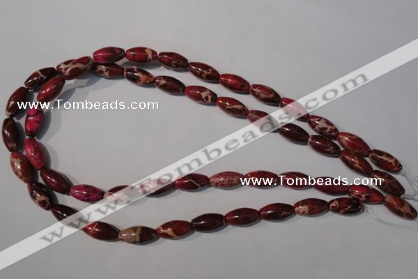 CDI778 15.5 inches 8*16mm rice dyed imperial jasper beads