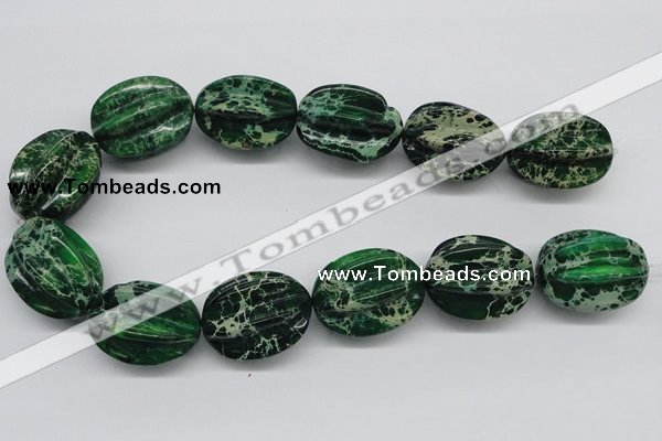 CDI78 16 inches 26*33mm star fruit shaped dyed imperial jasper beads