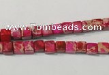 CDI780 15.5 inches 5*5mm cube dyed imperial jasper beads