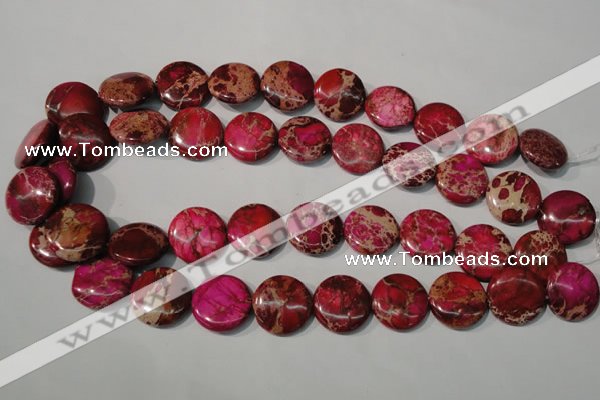 CDI787 15.5 inches 20mm flat round dyed imperial jasper beads