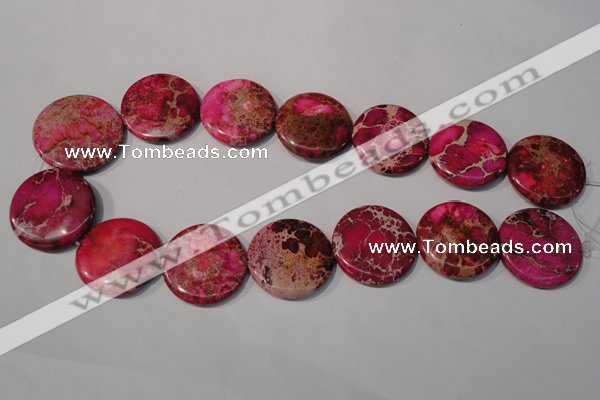 CDI788 15.5 inches 30mm flat round dyed imperial jasper beads