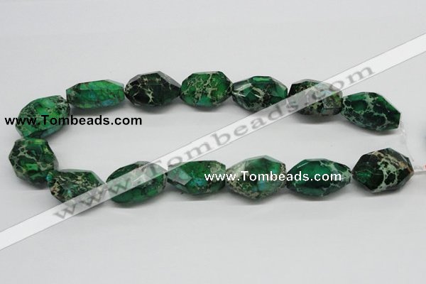 CDI79 16 inches 18*28mm faceted nuggets dyed imperial jasper beads