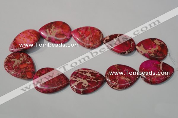 CDI790 15.5 inches 30*40mm flat teardrop dyed imperial jasper beads