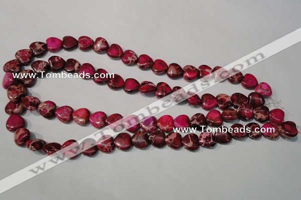 CDI792 15.5 inches 12*12mm heart dyed imperial jasper beads