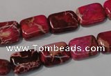 CDI796 15.5 inches 10*14mm rectangle dyed imperial jasper beads