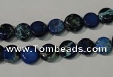 CDI905 15.5 inches 8mm flat round dyed imperial jasper beads