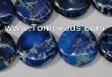 CDI908 15.5 inches 20mm flat round dyed imperial jasper beads