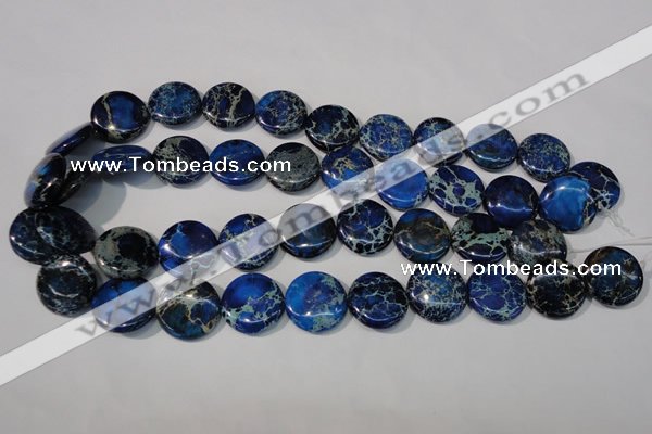 CDI908 15.5 inches 20mm flat round dyed imperial jasper beads