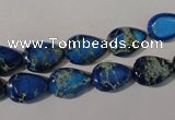 CDI915 15.5 inches 9*13mm flat teardrop dyed imperial jasper beads