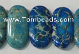 CDI917 15.5 inches 15*30mm oval double drilled dyed imperial jasper beads