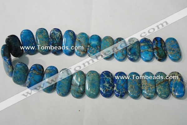 CDI917 15.5 inches 15*30mm oval double drilled dyed imperial jasper beads