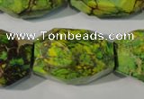 CDI933 15.5 inches 19*30mm faceted nuggets dyed imperial jasper beads