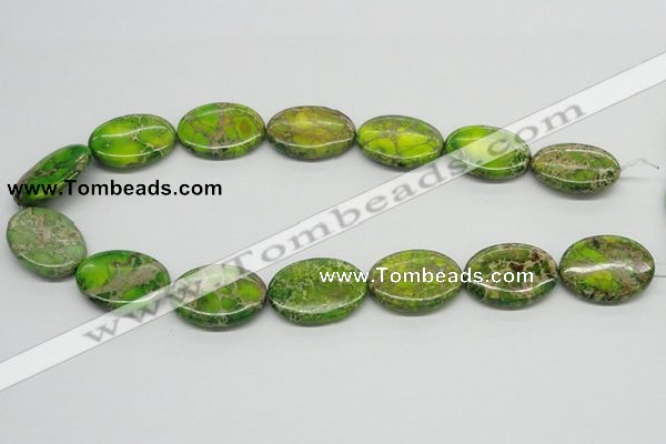 CDI94 16 inches 22*30mm oval dyed imperial jasper beads wholesale