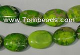 CDI940 15.5 inches 12*16mm oval dyed imperial jasper beads