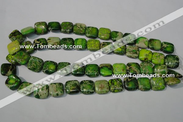 CDI945 15.5 inches 16*16mm square dyed imperial jasper beads