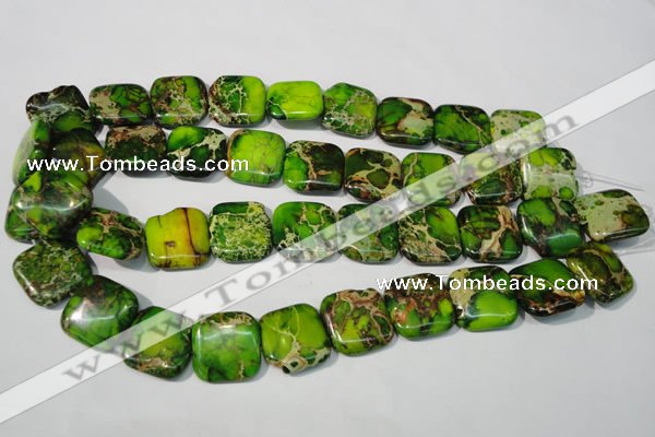 CDI947 15.5 inches 20*20mm square dyed imperial jasper beads