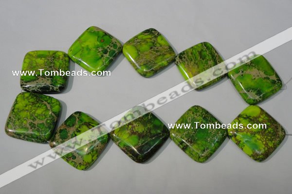 CDI951 15.5 inches 35*35mm diamond dyed imperial jasper beads