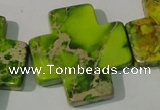 CDI953 15.5 inches 35*35mm cross dyed imperial jasper beads