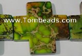 CDI954 15.5 inches 45*45mm cross dyed imperial jasper beads