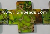 CDI954 15.5 inches 45*45mm cross dyed imperial jasper beads